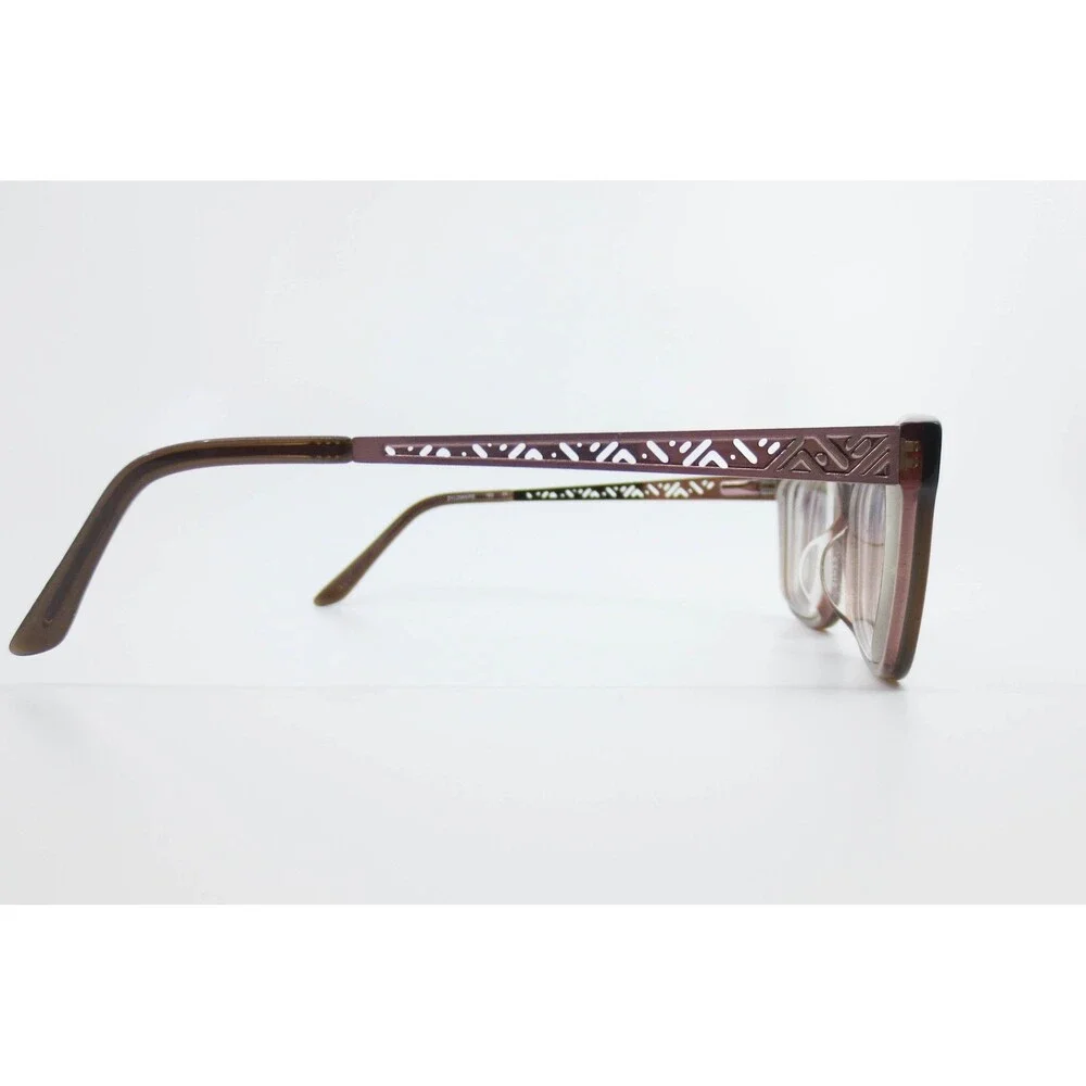 Gloria Vanderbilt 2002 Brown Eyeglasses Frames Mauve Filigree Temples Zyloware